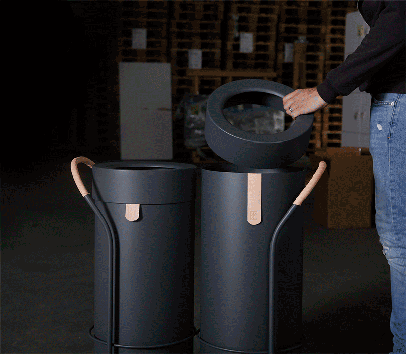 Mobiler Abfallbehälter Design [BIN THERE] – Hochwertige Büromöbel